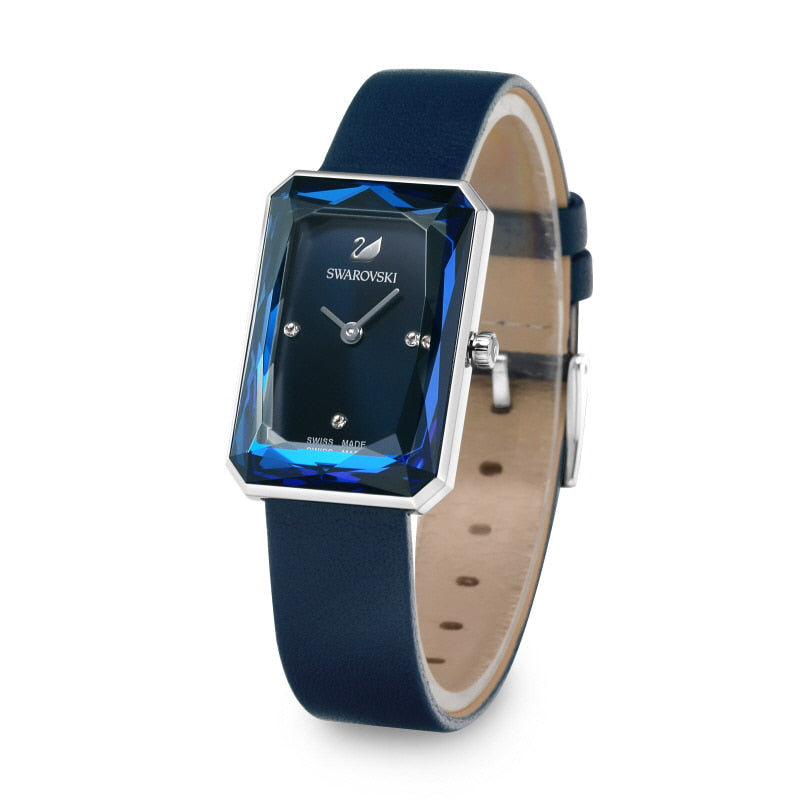 Swarovski Uptown Crystal Blue Dial Blue Leather Strap Watch for Women - 5547713 Watches Swarovski   