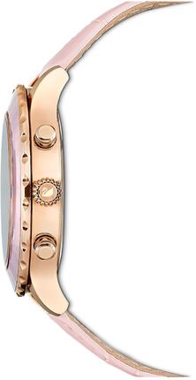 Swarovski Octea Lux Chrono Pink Dial Pink Leather Strap Watch for Women - 5452501 Watches Swarovski   