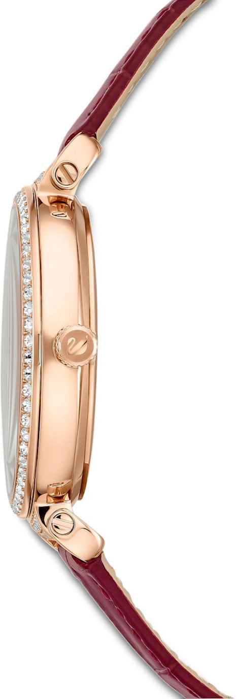 Swarovski Passage Moon Phase Red Dial Red Leather Strap Watch for Women - 5613323 Watches Swarovski   