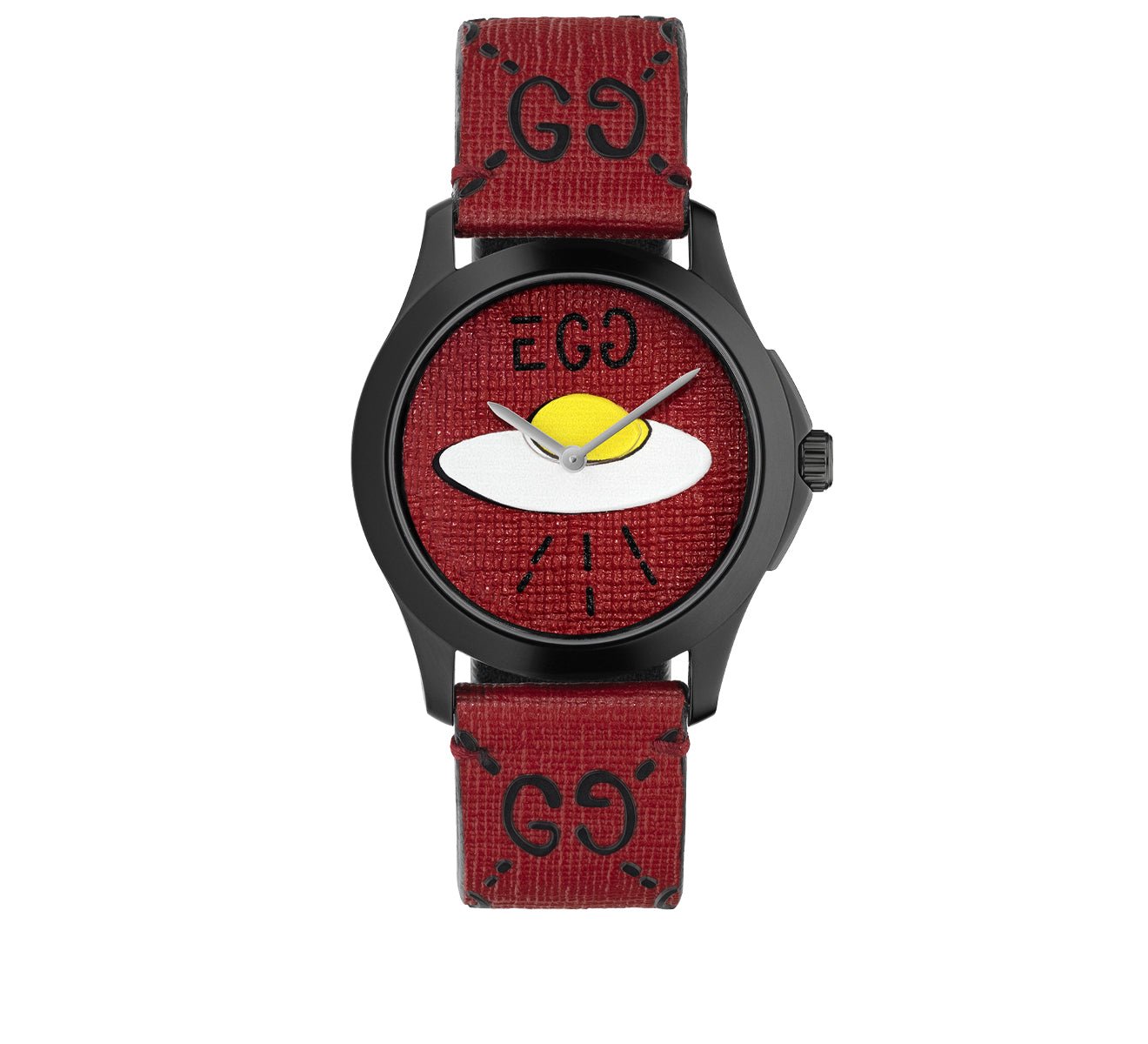 Gucci G Timeless Ghost UFO Red Dial Red Leather Strap Watch For Men - YA1264023 Watches Gucci   