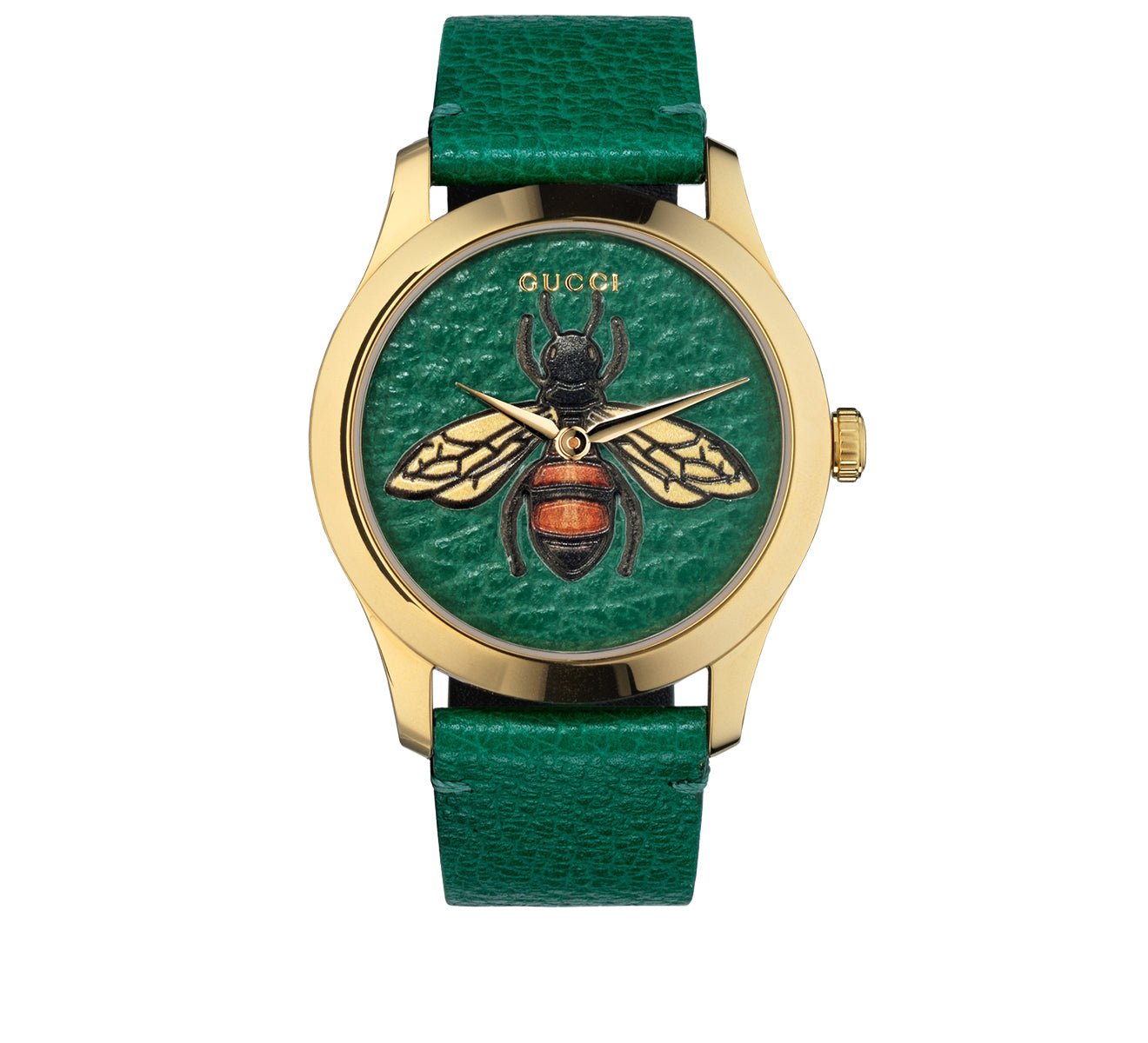 Gucci G Timeless Bee Green Dial Green Leather Strap Watch For Women - YA1264065 Watches Gucci   