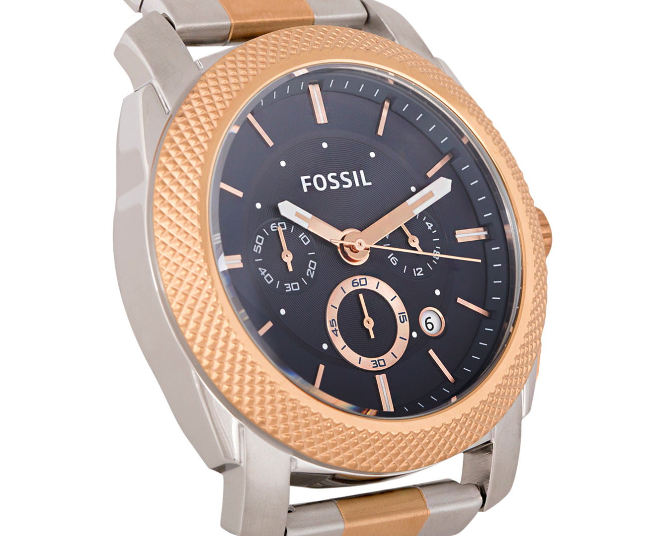 Fossil Machine Blue Dial Two Tone Steel Strap Watch for Men - FS5037 Watches Fossil   