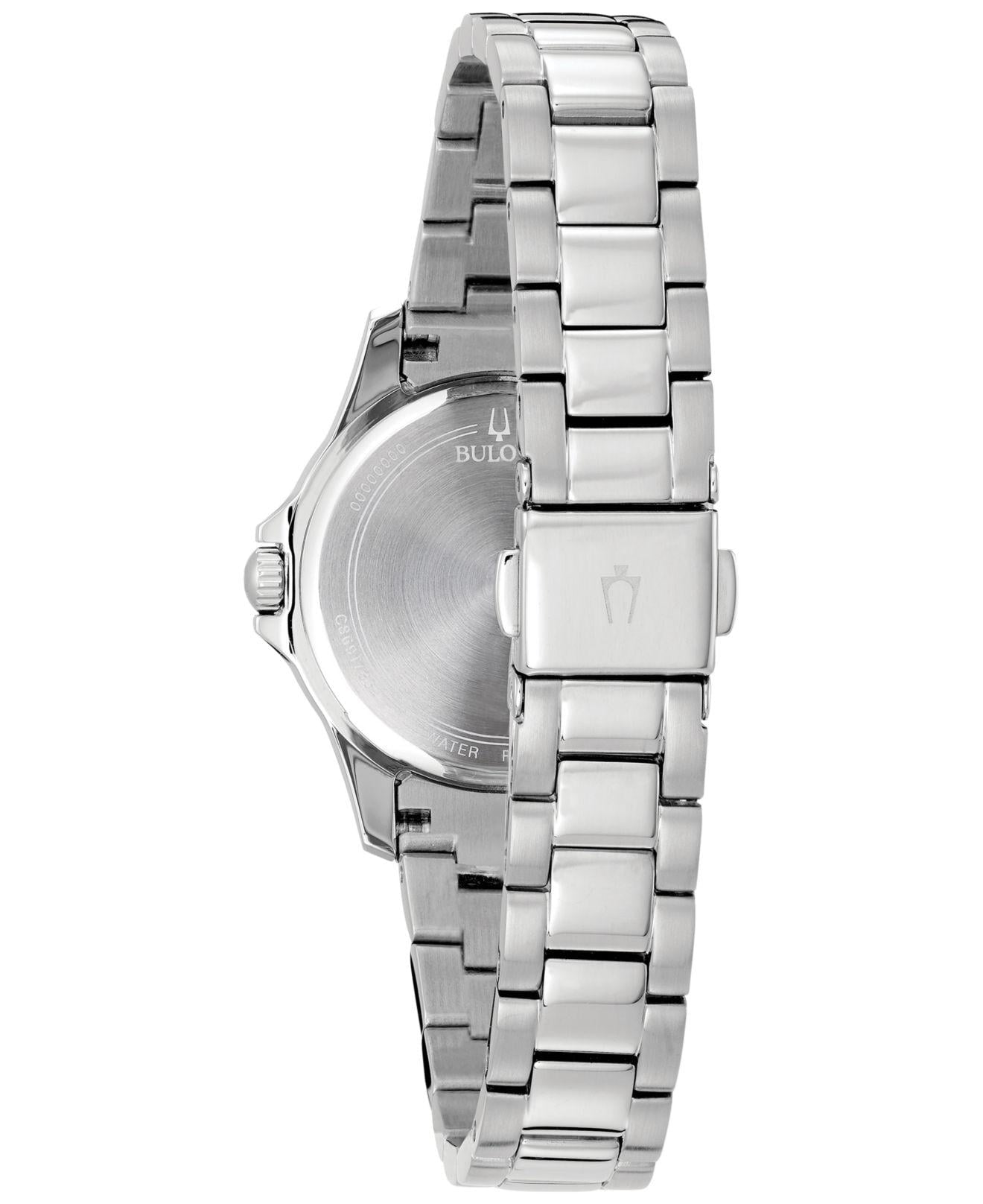 Bulova Crystal Silver Dial Silver Steel Strap Watch for Women - 96L226 Watches Bulova   