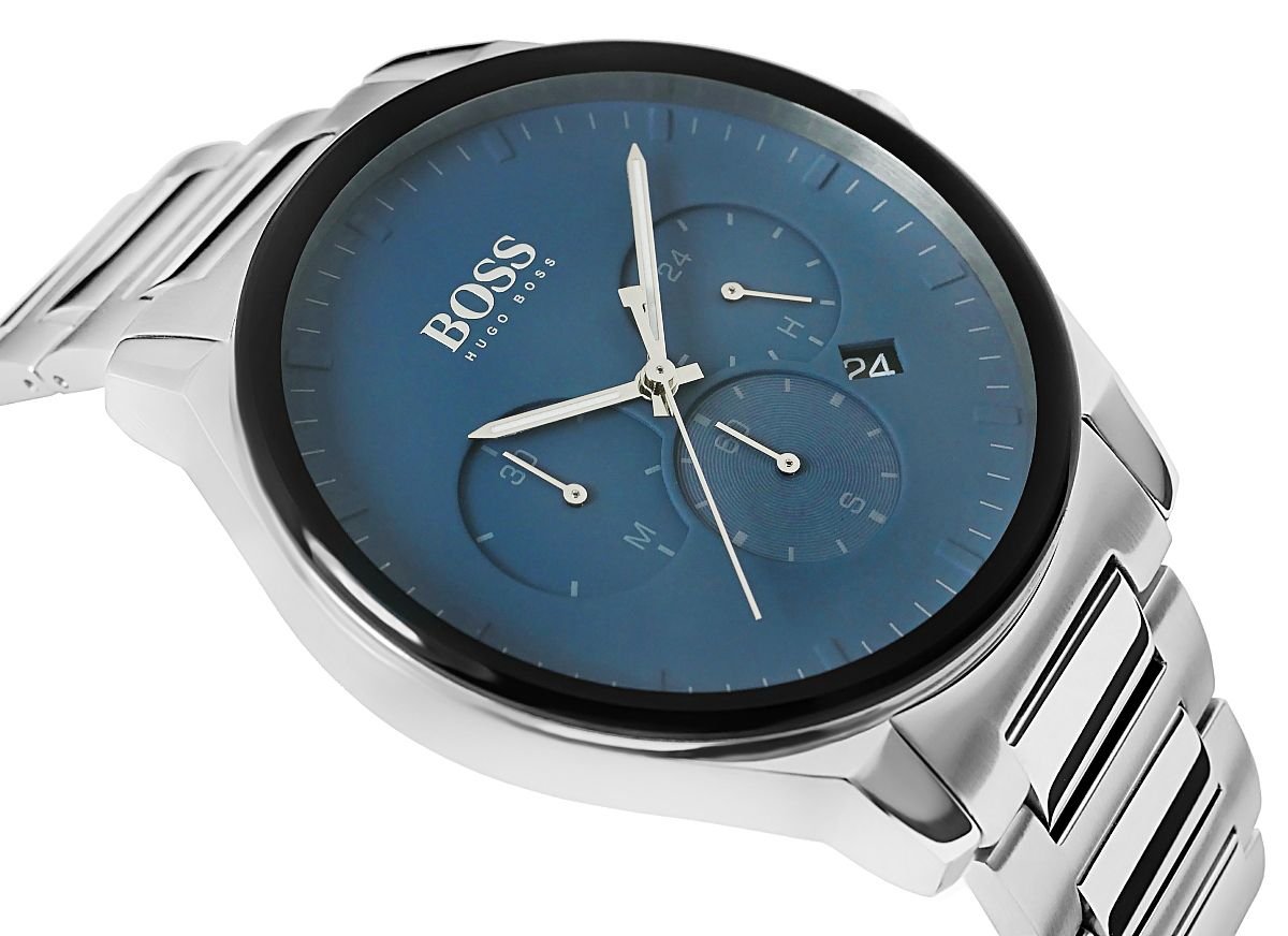 Hugo Boss Peak Chronograph Blue Dial Silver Steel Strap Watch for Men - 1513763 Watches Hugo Boss   