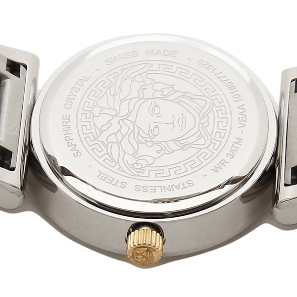 Versace V Metal Icon Silver Dial Silver & Grey Strap Watch for Women - VLC120016 Watches Versace   