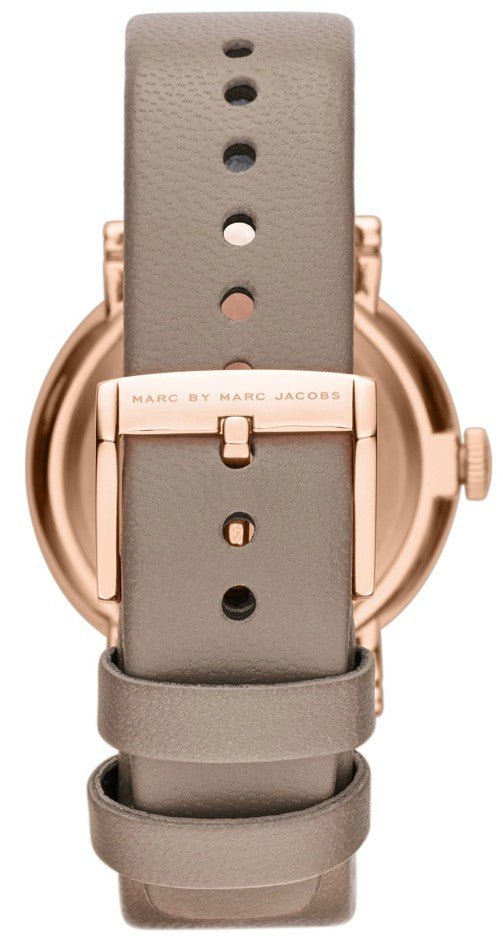 Marc Jacobs Baker Grey Dial Grey Leather Strap Watch for Women - MBM1266 Watches Marc Jacobs   