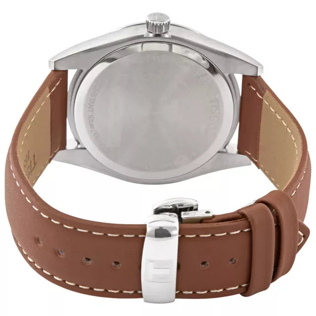 Tissot Gentleman Silver Dial Brown Leather Strap Watch For Men - T127.410.16.031.00 Watches Tissot   