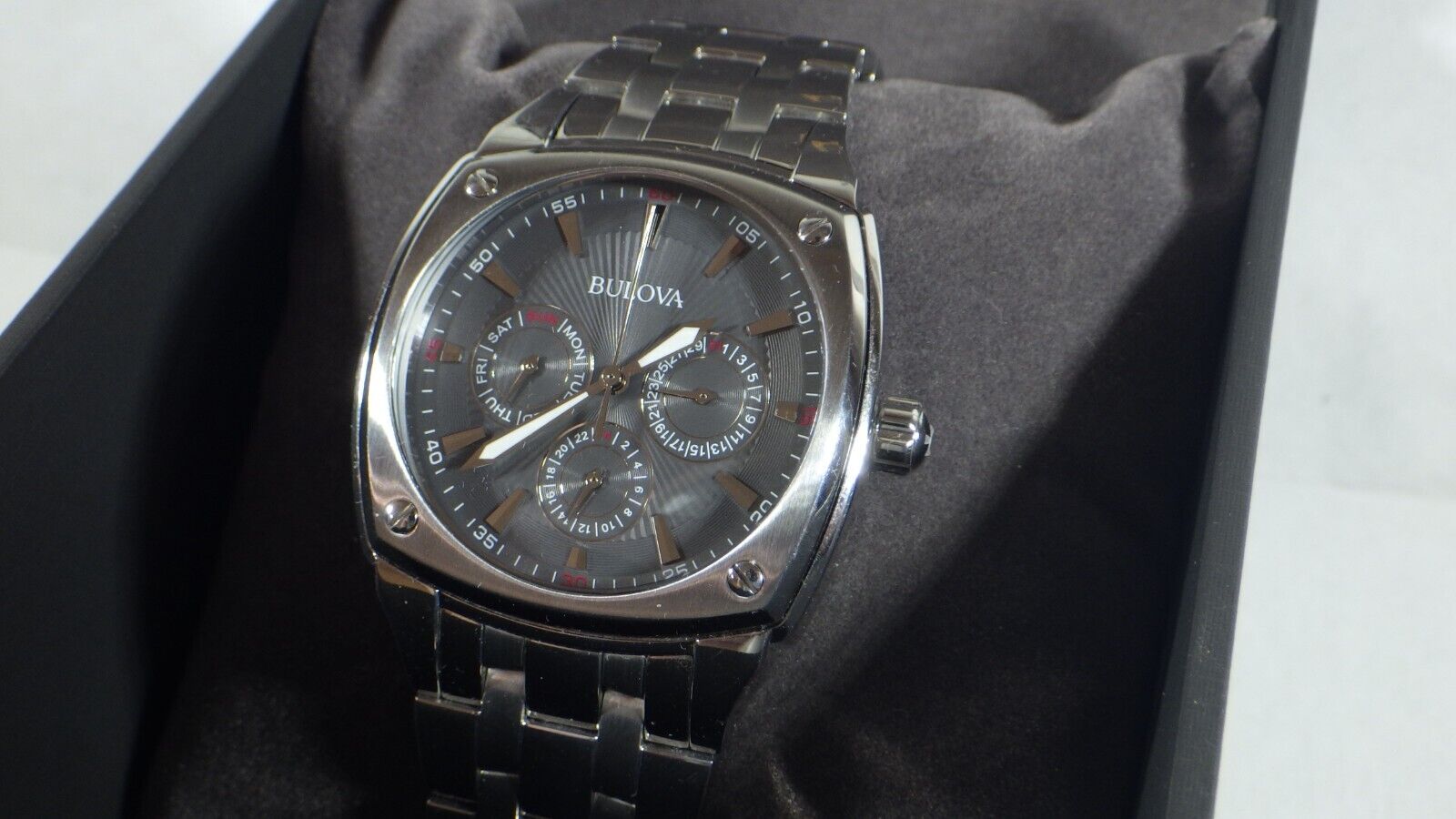 Bulova Classic Collection Multifunction Grey Dial Silver Steel Strap Watch for Men - 96C148 Watches Bulova   