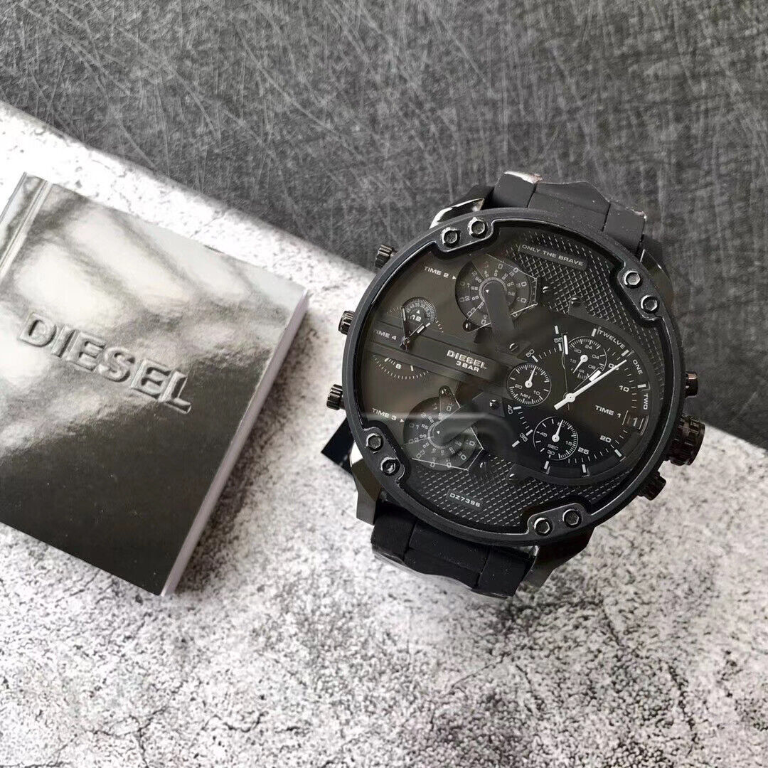 Diesel Mr Daddy 2.0 Chronograph Black Dial Black Stainless Steel Watch For Men - DZ7396 Watches Diesel   