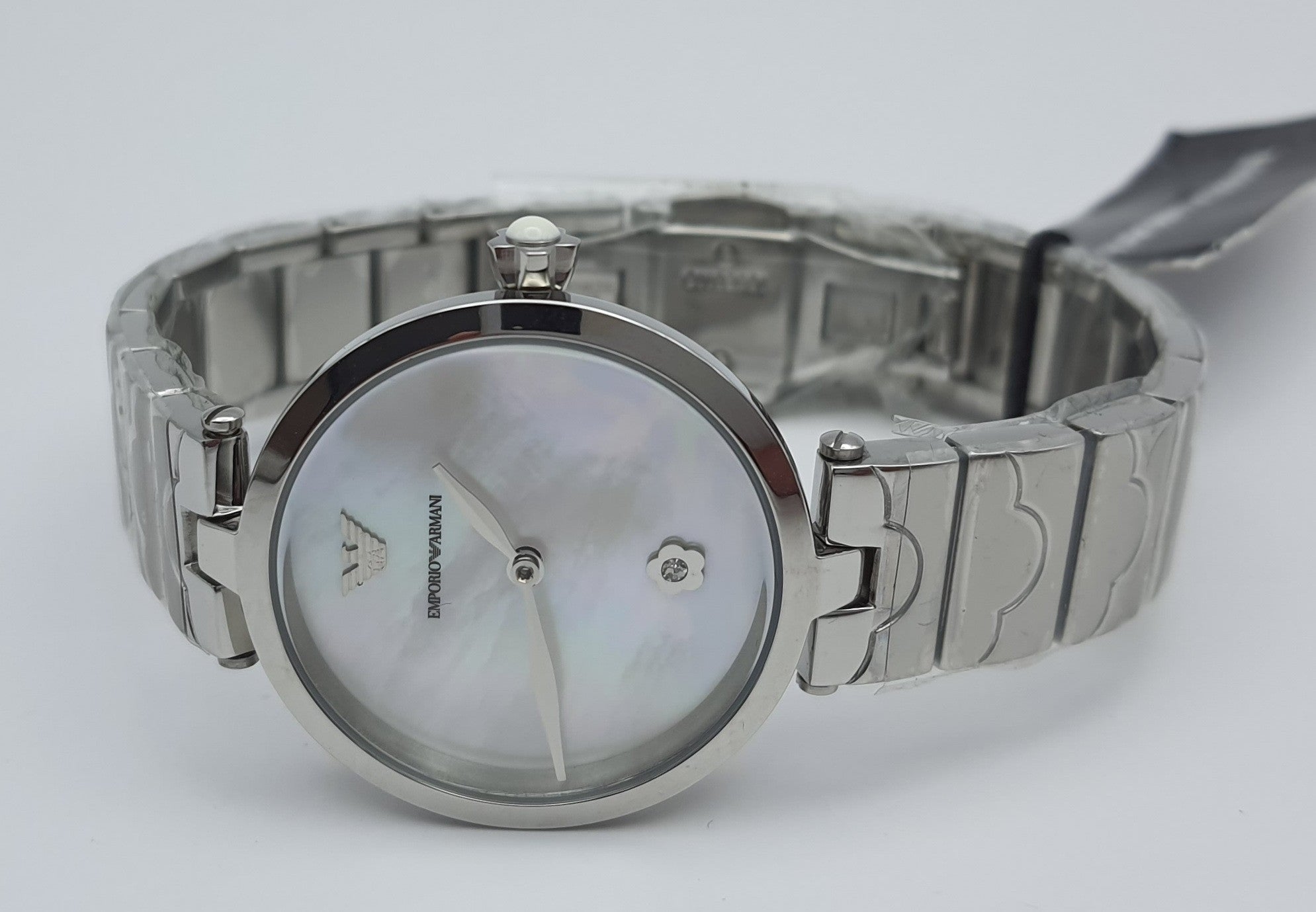 Emporio Armani Mother of Pearl Dial Silver Stainless Steel Dial Watch For Women - AR11235 Watches Emporio Armani   