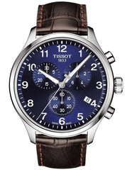 Tissot Chrono XL Classic Blue Dial Brown Leather Strap Watch For Men - T116.617.16.047.00 Watches Tissot   