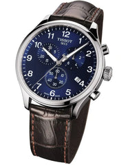 Tissot Chrono XL Classic Blue Dial Brown Leather Strap Watch For Men - T116.617.16.047.00 Watches Tissot   