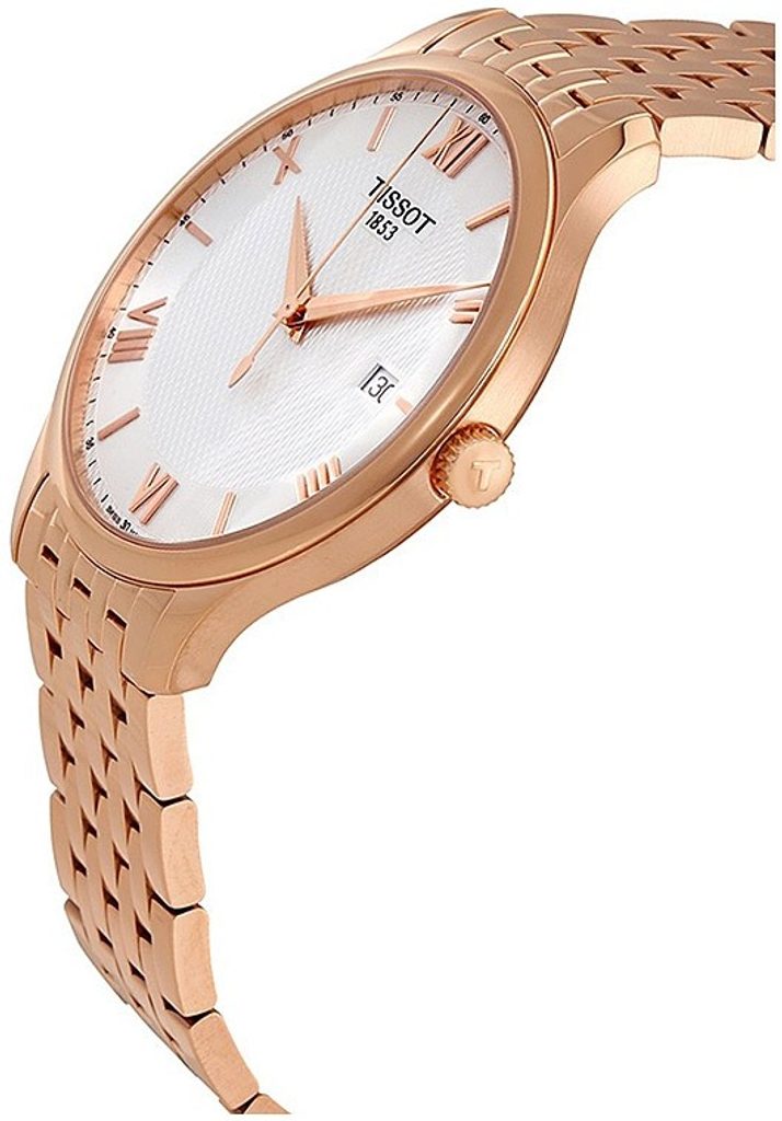 Tissot T Classic Tradition White Dial Rose Gold Stainless Steel Strap Watch For Women - T063.610.33.038.00 Watches Tissot   