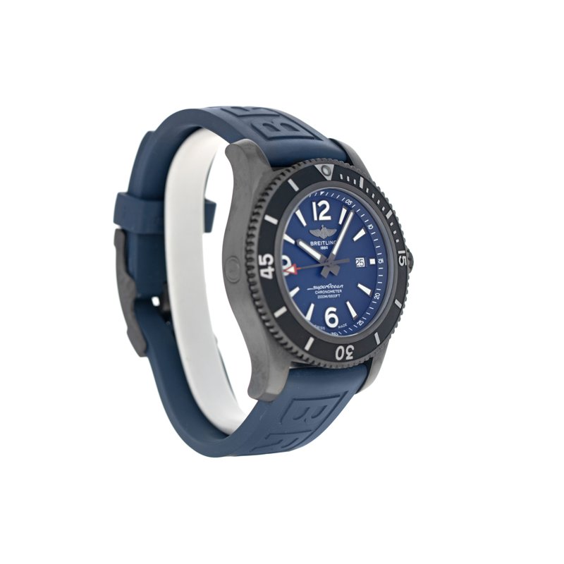 Breitling Superocean Automatic 46mm Blue Dial Blue Rubber Strap Watch for Men - M17368D71C1S1 Watches Breitling   