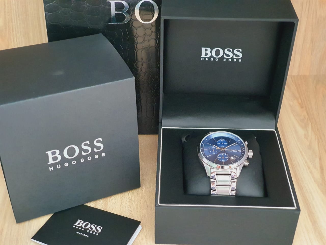 Hugo Boss Hero Sport Blue Dial Silver Steel Strap Watch for Men - 1513755 Watches Hugo Boss   