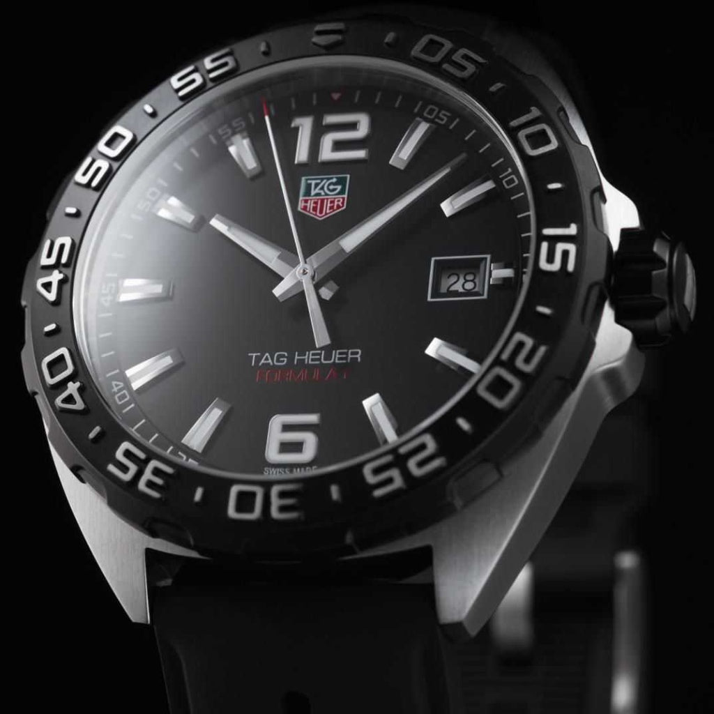 Tag Heuer Formula 1 Quartz 41mm Black Dial Black Rubber Strap Watch for Men - WAZ1110.FT8023 Watches Tag Heuer   