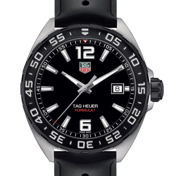 Tag Heuer Formula 1 Quartz 41mm Black Dial Black Rubber Strap Watch for Men - WAZ1110.FT8023 Watches Tag Heuer   