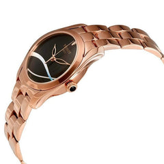 Tissot T Wave Black Dial Rose Gold Steel Strap Watch For Women - T112.210.33.051.00 Watches Tissot   