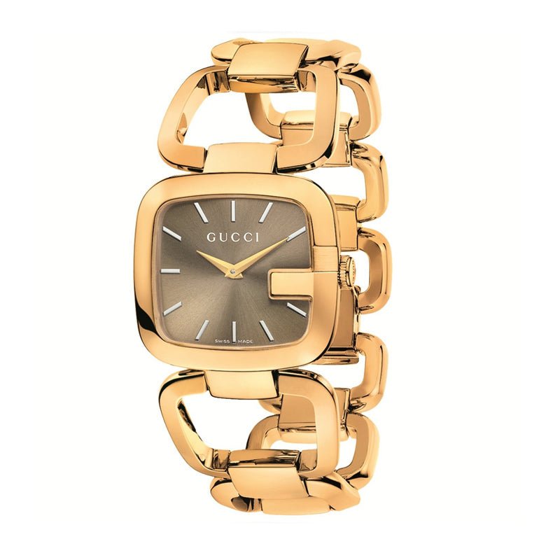 Gucci G Gucci 125 G Series Sunbrushed Brown Dial Rose Gold Steel Strap Watch For Women - YA125511 Watches Gucci   