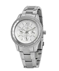 Fossil Stella Silver Dial Silver Steel Strap Watch for Women - ES3588 Watches Fossil   