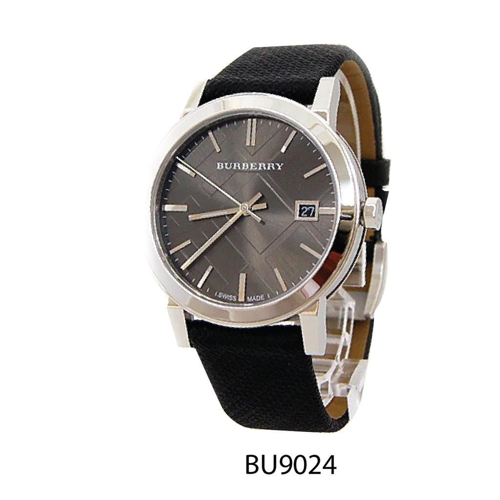 Burberry Heritage Grey Dial Black Leather Strap Watch for Men - BU9024 Watches Burberry   