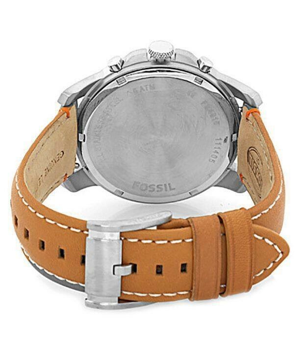 Fossil Grant Chronograph Green Dial Brown Leather Strap Watch for Men - FS4918 Watches Fossil   