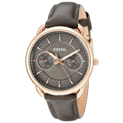 Fossil Tailor Grey Dial Grey Leather Strap Watch for Women - ES3913 Watches Fossil   