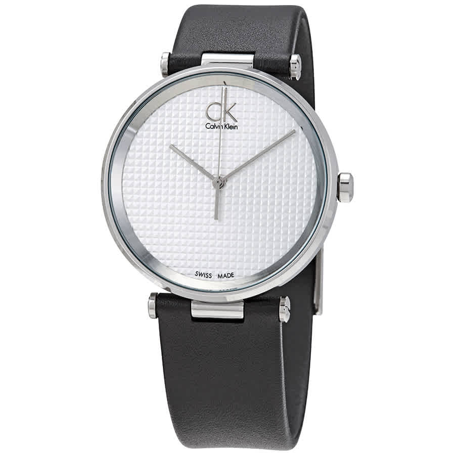 Calvin Klein Sight Silver Dial Black Leather Strap Watch for Men - K1S21120 Watches Calvin Klein   