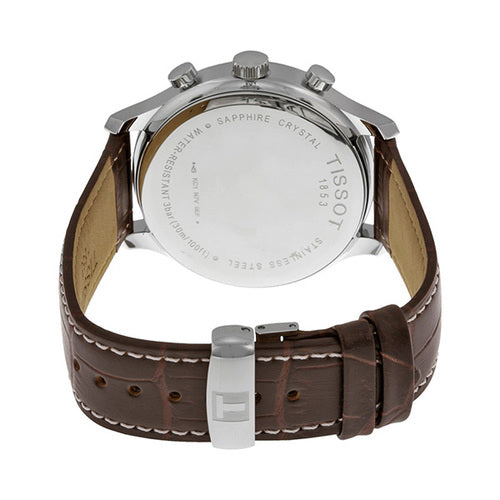 Tissot T Classic Tradition Chronograph White Dial Brown Leather Strap Watch For Men - T063.617.16.037.00 Watches Tissot   