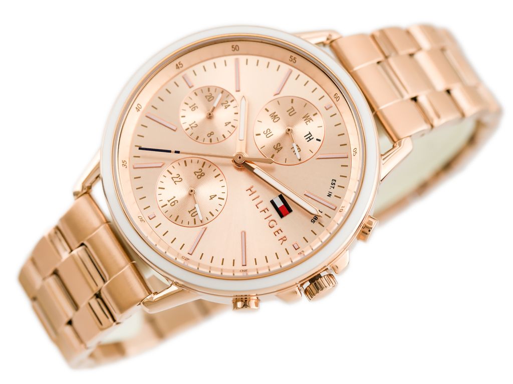 Tommy Hilfiger Carly Rose Gold Dial Rose Gold Stainless Steel Strap Watch for Women - 1781788 Watches Tommy Hilfiger   