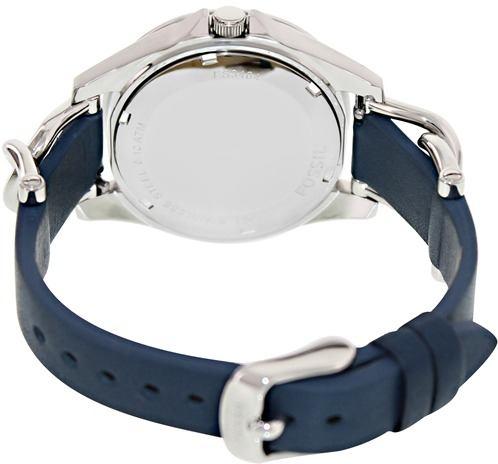 Fossil Riley White Dial Blue Leather Strap Watch for Women - ES3464 Watches Fossil   