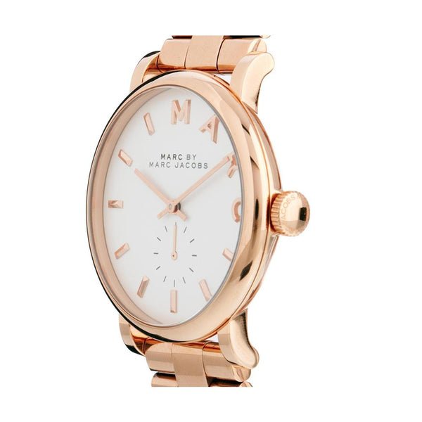 Marc Jacobs Baker White Dial Rose Gold Stainless Steel Strap Watch for Women - MBM3244 Watches Marc Jacobs   