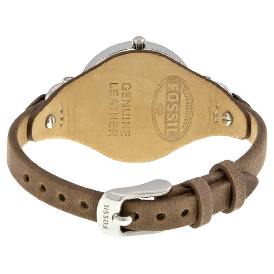 Fossil Georgia White Dial Brown Leather Strap Watch for Women - ES3060 Watches Fossil   