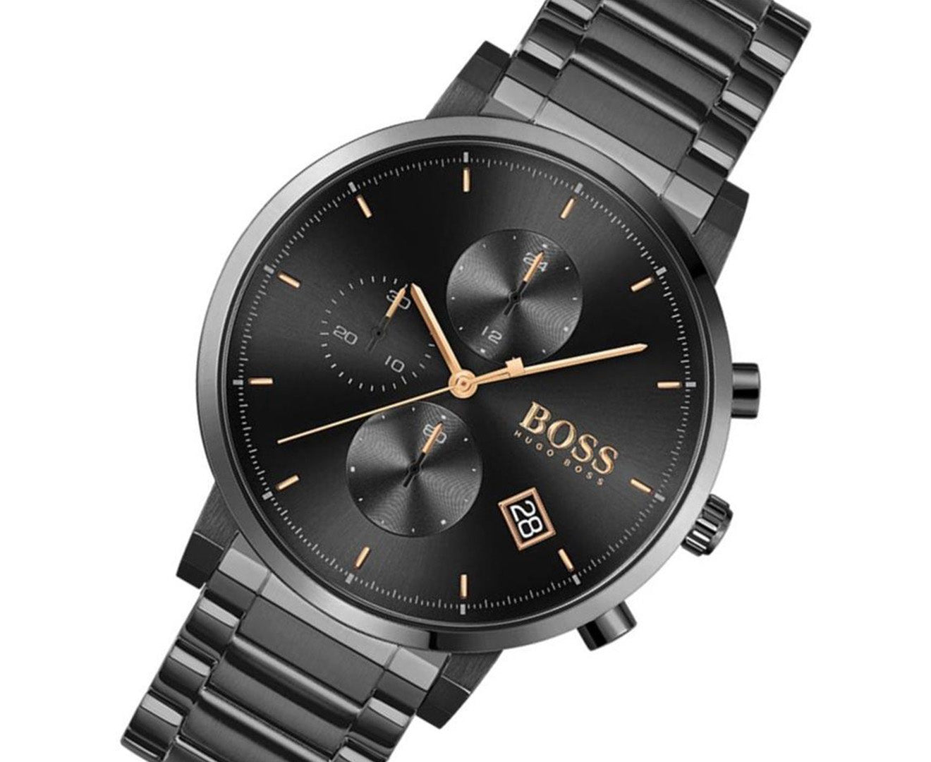 Hugo Boss Integrity Black Dial Black Steel Strap Watch for Men - 1513780 Watches Hugo Boss   