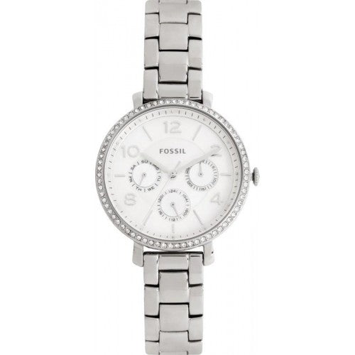 Fossil Jacqueline Multi-Function Mother of Pearl Dial Silver Steel Strap Watch for Women - ES3755 Watches Fossil   