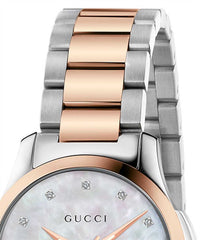 Gucci G Timeless Mother of Pearl Dial Two Tone Steel Strap Watch For Women - YA126544 Watches Gucci   