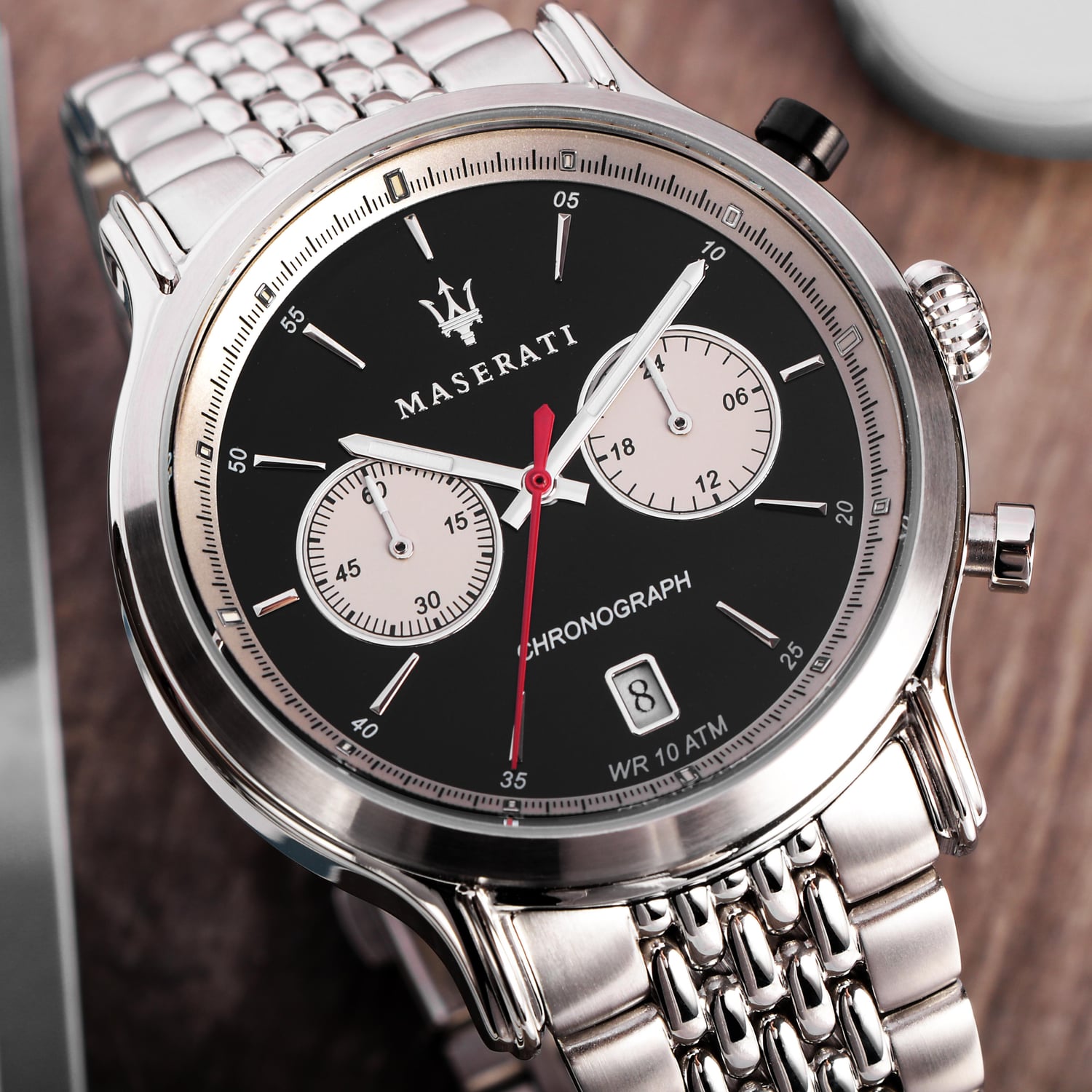 Maserati Legend Chronograph Black Dial Stainless Steel Watch For Men - R8873638001 Watches Maserati   