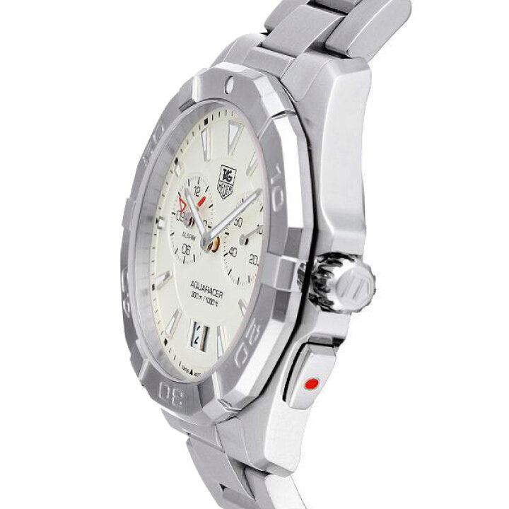 Tag Heuer Aquaracer Quartz Chronograph White Dial Silver Steel Strap Watch for Men - WAY111Y.BA0928 Watches Tag Heuer   