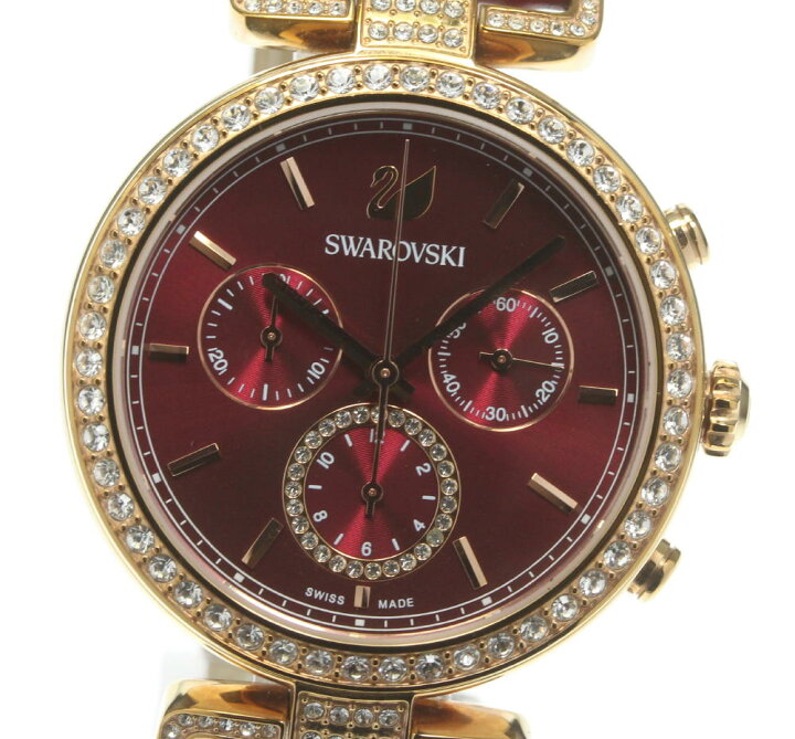 Swarovski Era Journey Red Dial Red Leather Strap Watch for Women - 5416701 Watches Swarovski   