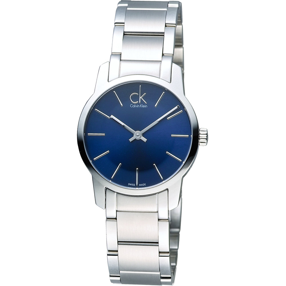 Calvin Klein City Blue Dial Silver Steel Strap Watch for Women - K2G2314N Watches Calvin Klein   