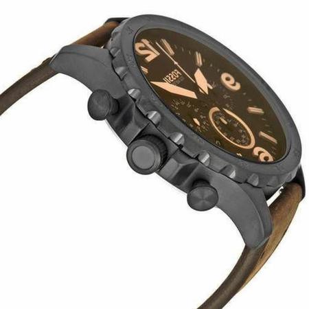 Fossil Nate Chronograph Brown Dial Brown Leather Strap Watch for Men - JR1487 Watches Fossil   