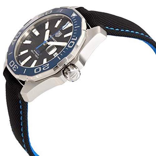 Tag Heuer Aquaracer Calibre 5 Automatic Black Dial Black Nylon Strap Watch for Men - WAY201C.FC6395 Watches Tag Heuer   