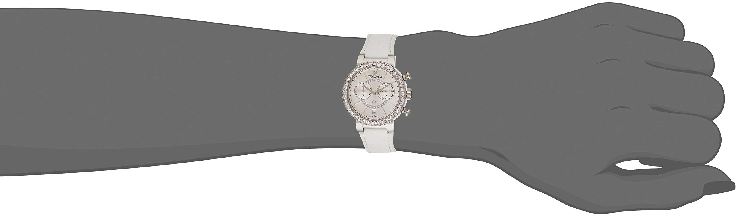 Swarovski Citra Sphere Chronograph White Dial White Leather Strap Watch for Women - 5027127 Watches Swarovski   