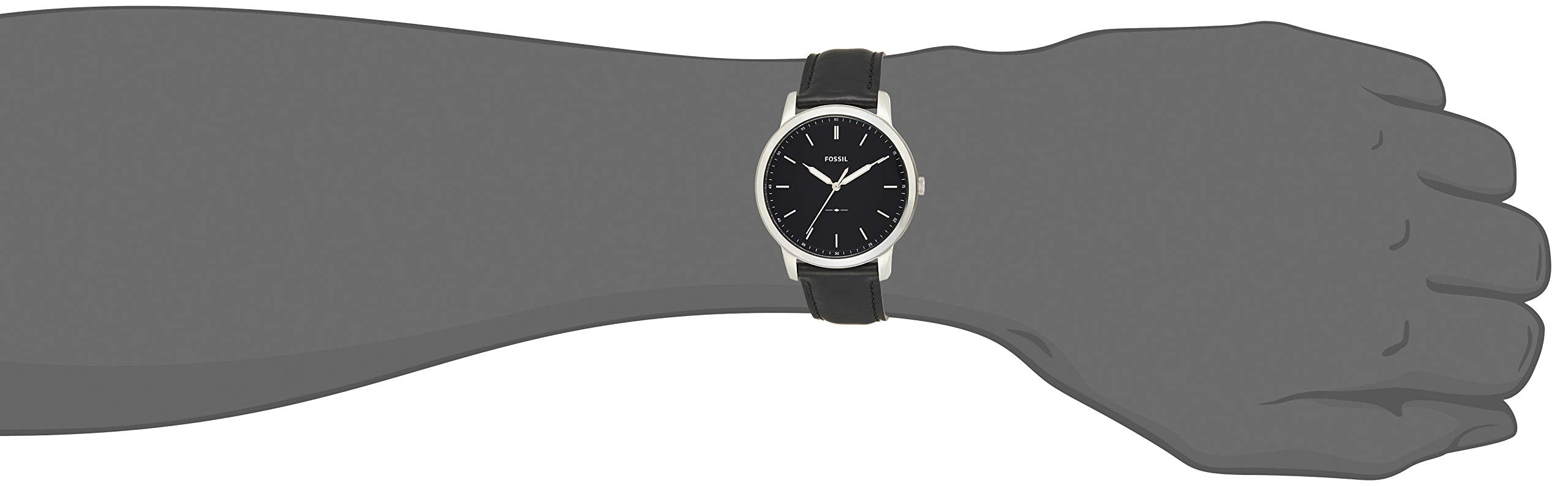 Fossil The Minimalist Three Hand Black Dial Black Leather Strap Watch for Men - FS5398 Watches Fossil   