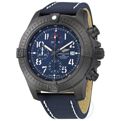 Breitling Super Avenger Chronograph 48 Night Mission Blue Dial Blue Leather Strap Watch for Men - V13375101C1X2 Watches Breitling   