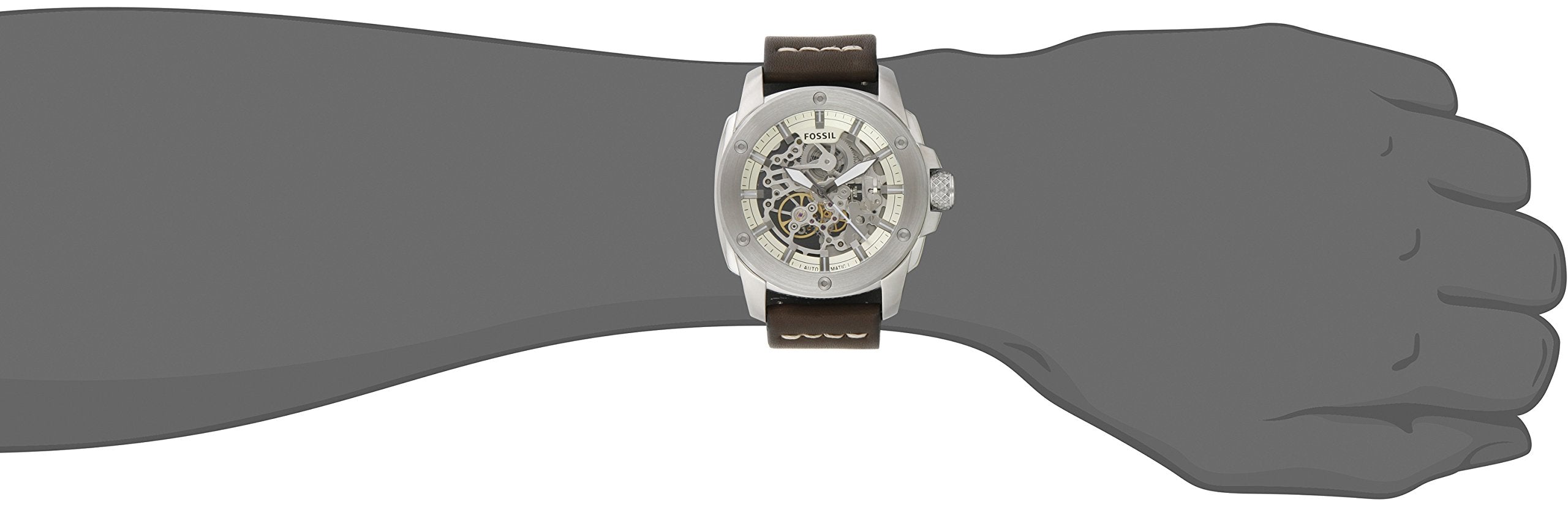 Fossil Modern Machine Automatic Skeleton White Dial Brown Leather Strap Watch for Women - ME3083 Watches Fossil   