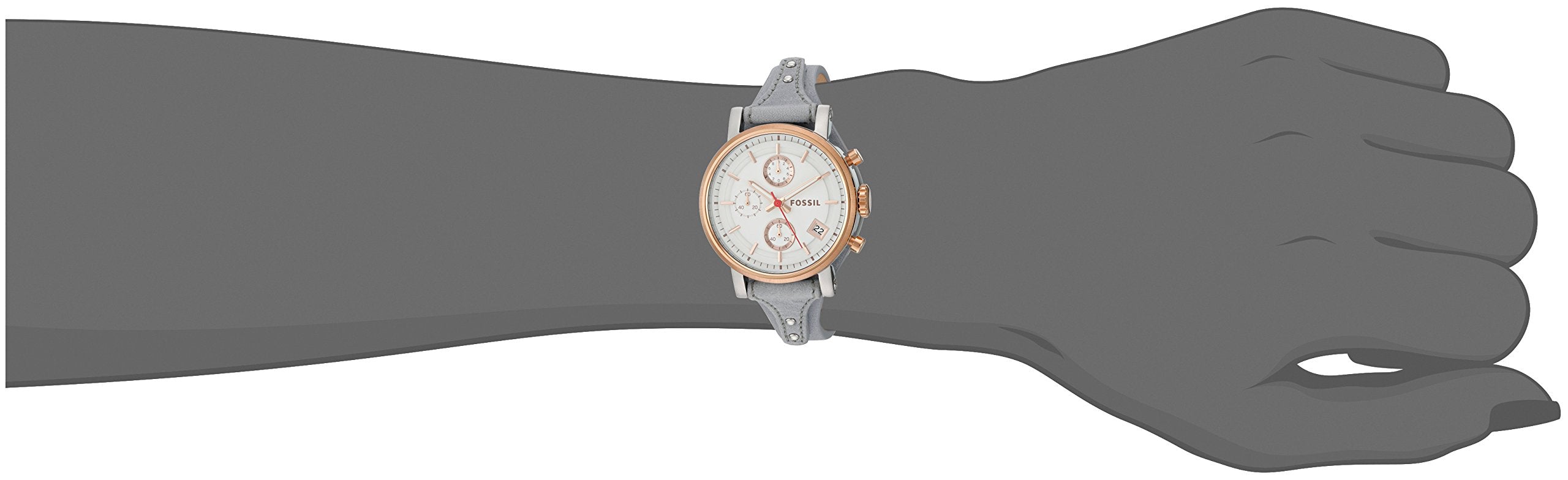 Fossil Original Boyfriend White Dial Light Blue Leather Strap Watch for Women - ES4045 Watches Fossil   