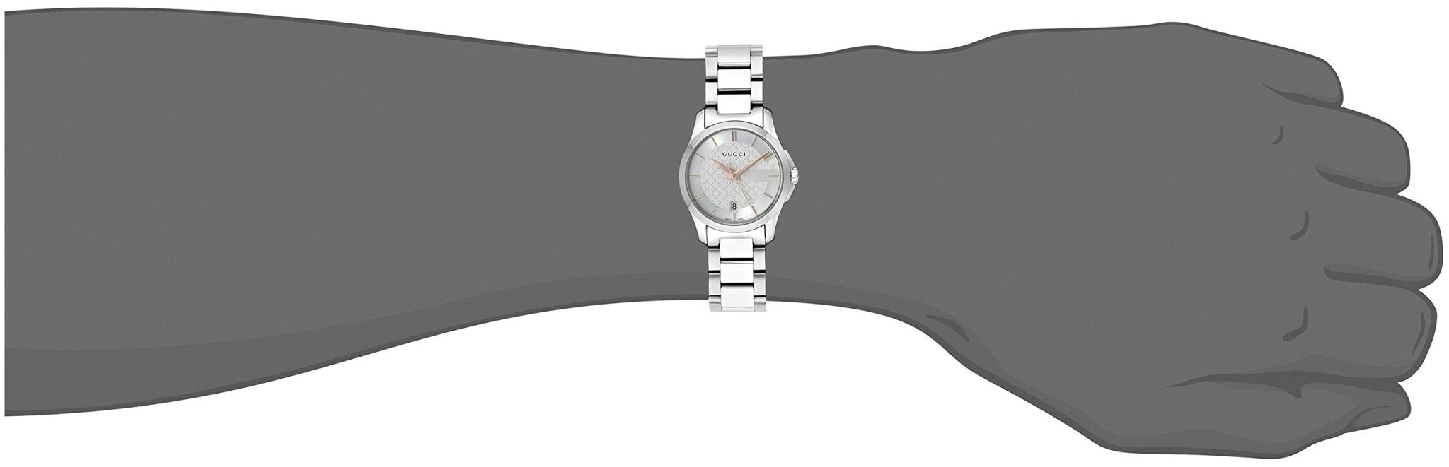 Gucci G Timeless Silver Dial Silver Steel Strap Watch For Women - YA126523 Watches Gucci   