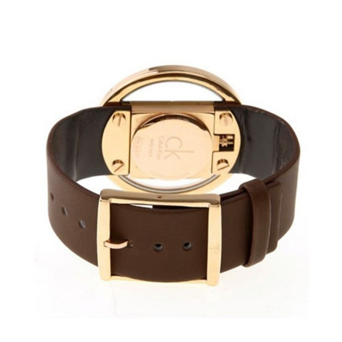 Calvin Klein Glam Transparent Dial Brown Leather Strap Watch for Women - K9423503 Watches Calvin Klein   