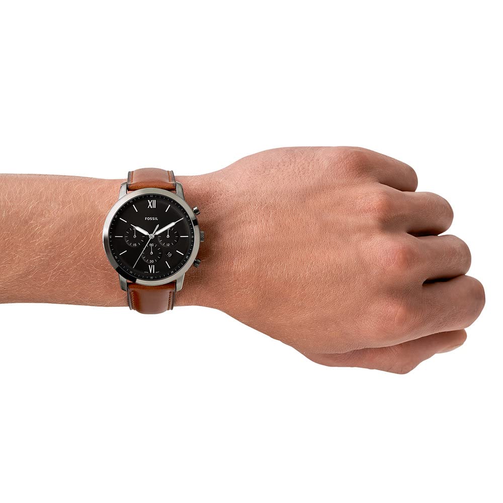 Fossil Townsman Chronograph Black Dial Brown Leather Strap Watch for Men  - FS5280 Watches Fossil   